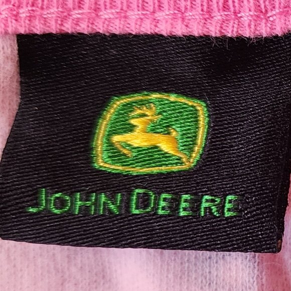 John Deere Baby Girl Pink Green Tractor Long Sleeve Onesie Size 3/6 Months - Picture 5 of 6